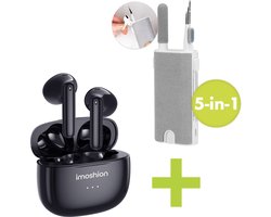 iMoshion Aura Earbuds Inclusief 5-in-1 Oordopjes Reinigingskit - Draadloze Oordopjes - Zwart