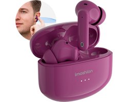 iMoshion Aura Pro Earbuds - Draadloze Oordopjes met Active Noise Cancelling (ANC) - Wireless Bluetooth Earphones - Oortjes - Bordeaux