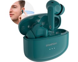 iMoshion Aura Pro Earbuds - Draadloze Oordopjes met Active Noise Cancelling (ANC) - Wireless Bluetooth Earphones - Oortjes - Petrol Green