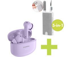 imoshion Aura Pro Earbuds Inclusief 5 in 1 Cleaning Kit voor Oordopjes - Draadloze oordopjes - Bluetooth draadloze oortjes - Met ANC noise cancelling functie - Lavender Lilac