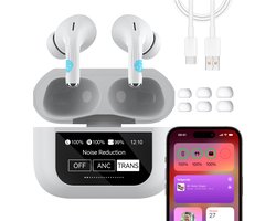 In-Ear Draadloze Oordopjes met Touch Display - Geschikt voor iPhone Oortjes - Nieuwe Bluetooth 5.4 - Noise Cancelling - Oortjes Draadloos - Originele Wireless EarBuds - Phreeze TWS9 Pro