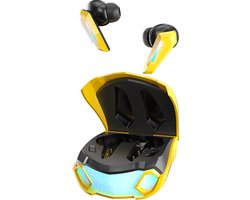 Pro Care Excellent Quality® Gaming No Lag Wireless Earbuds - Bluetooth 5.0 - LED Lader - Inline-Microfoon - IOS/Android/Bluetooth - Active Noise Cancelling - Sweat and Waterproof - Yellow