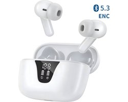 Soundvibe® Earbuds Pro Draadloos Met Air Noice Cancelling - Wit - Bluetooth Oordopjes - Earpods Geschikt - Hoofdtelefoon - Draadloze Oordopjes - Werkt Met Apple En Android - USB C - Wireless Earphones - wireless pods - Oortjes