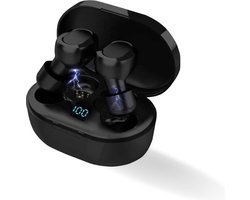 Tec Lux Draadloze oordopjes - in-ear - Bluetooth oordopjes - Draadloze oortjes - Waterbestendig - Touch bediening - Diepe Bass - Bluetooth 5.0 - Zwart - Geschikt voor Apple & Android