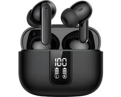 SoundVibe® - Earbuds Max - Draadloos Met Noice Cancelling - Zwart - Earpods Geschikt - Bluetooth Oordopjes - Noice Cancelling Hoofdtelefoon - Draadloze Oordopjes - Werkt Met Apple En Android - Earbuds USB C - Wireless Earphons - Oortjes Draadloos -