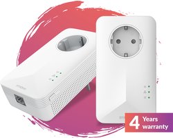 STRONG - Powerline 1000 Kit - 1000 Mbps - Elke Box/Router Compatibel - 1 Ethernetpoort + Gefilterde Uitgang - Snelle Installatie - Overal Breedband Internet Toegang - Wit - 4 jaar garantie