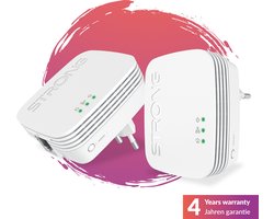 STRONG - Powerline 1000 Kit Mini - Duo Powerline Outlets - Powerline Kit - 1000 Mbps - Elke Box/Router Compatibel - 1 Ethernetpoort - Snelle Plug & Play Installatie - Overal Breedband Internet Toegang - Wit - 4 jaar garantie