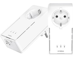 STRONG - Powerline 2000 Kit - Duo Powerline Uitgangen - Powerline Kit - 2000 Mbps - Elke Box/Router Compatibel - 1 Ethernetpoort + Gefilterde Uitgang - Snelle Installatie - Overal Breedband Internet Toegang - Wit - 4 jaar garantie