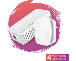 STRONG - Powerline Wifi 1000 Kit - Duo Prise CPL Wifi - Powerline Kit - 1000 Mbps/Wifi 750 Mbps - Compatibel met elke Box/Router - 1 Ethernetpoort - Snelle installatie - Wit - 4 jaar garantie