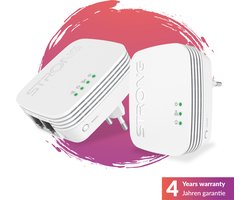 STRONG - Powerline Wifi 600 Kit - Duo Wifi Powerline Outlets - Powerline Kit - 600 Mbps/Wifi 300 Mbps - Compatibel met elke Box/Router - 1 Ethernetpoort - Snelle Installatie - Wit - 4 jaar garantie