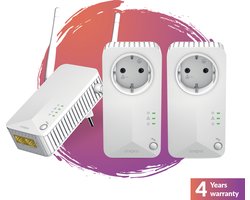 STRONG - Powerline Wifi 600 Kit - Trio CPL Wifi - Powerline Kit - 600 Mbps/Wifi 300 Mbps - Compatibel met elke Box/Router - 1 Ethernetpoort + gefilterde aansluiting - Snelle installatie - Wit - 4 jaar garantie