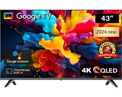 Google Smart TV | 43 inch TeeView QLED TV, 4K Ultra HD | Frameless Design