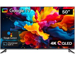 Google Smart TV | 50 inch TeeView QLED TV, 4K Ultra HD | Frameless Design