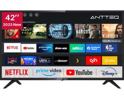 ANTTEQ AV42F3 - Smart TV 42 inch (106 cm) - Netflix, Prime Video, Rakuten TV, Disney+, Youtube, triple tuner, Dolby Audio -2023