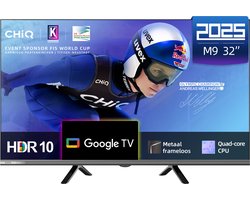 CHiQ L32M9G - Smart TV 32 Inch - HD - Metalen Randloos - Google TV - Dolby Audio - HDMI