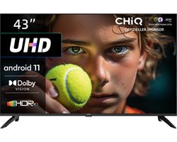 CHiQ U43H7C - Smart TV 43 Inch - 4 K UHD TV - Frameless design - Chromecast - Google Assistant - Android 11