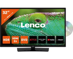 Lenco DVL-3273BK (V2) - 32" Smart TV met ingebouwde DVD speler - Zwart