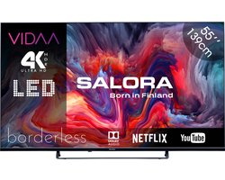 Salora FOD55UV - 4K TV - 55 inch tv - Smart TV - Borderless - Smart tv 55 inch - Zwart