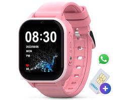 4G Smartwatch Kids Met Whatsapp - SOS Functie - GPS Horloge kind - Stappenteller - GPS Tracker Kind - Incl Simkaart