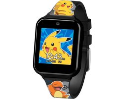 Accutime Pokémon Smartwatch Kinderen - Selfie Camera voor Foto's & Video's - Met Spraakmemo, Stopwatch en Timer - Voor Kinderen Vanaf 6 jaar - Zwart