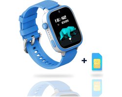 AngelTech Kinder SmartWatch Ultra – Gps Horloge kind – 4G - Smartwatch Kinderen - Slim Size - Inclusief simkaart - GPS tracker kind - 1GB RAM – 8GB ROM - smartwatch kids – School mode – Blauw