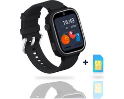 AngelTech Kinder SmartWatch Ultra – Gps Horloge kind – 4G - Smartwatch Kinderen - Slim Size - Inclusief simkaart - GPS tracker kind - 1GB RAM – 8GB ROM - smartwatch kids – School mode – Zwart