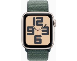 Apple Watch SE 2024 GPS 40mm Starlight Aluminium Case with Lake Green Sport Loop