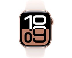 Apple Watch Series 10 - Wifi - 42mm - Rose Gouden Aluminium Case met Light Blush Sportbandje - M/L