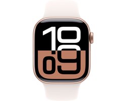 Apple Watch Series 10 - Wifi - 42mm - Rose Gouden Aluminium Case met Light Blush Sportbandje - S/M