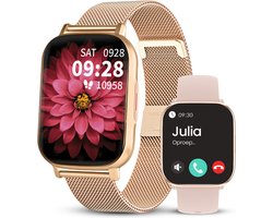 Avalue AMOLED & AI Smartwatch Dames & Heren - Activity Tracker met Bluetooth Call, Stappenteller en Bloeddrukmeter - Geschikt voor alle Smartphones - Roségoud