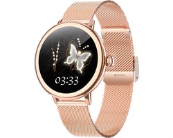 Bizoule Smartwatch Beleza - Smartwatch Dames Rosé-Goud - 1.1 AMOLED Touchscreen - 40mm - Horloge met Belfunctie - Stappenteller - Android en iOS