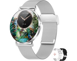 Bizoule Smartwatch Lunita - AMOLED - Zilver - 41mm - Horloge met Belfunctie - Stappenteller - Android en iOS