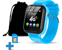 CosmoToys® Smartwatch Kinderen - 4G - GPS Horloge - Kinder Smartwatch - GPS Tracker - met Simkaart - Android - Kinderhorloge Jongen & Meisje - Videobellen - Camera - Blauw