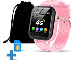 CosmoToys® Smartwatch Kinderen - 4G - GPS Horloge - Kinder Smartwatch - GPS Tracker - met Simkaart - Android - Kinderhorloge Jongen & Meisje - Videobellen - Camera - Roze