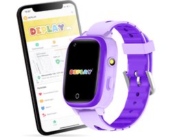 DEPLAY 4G KidsWatch - Smartwatch Kinderen - GPS Tracker - Smartwatch Kind - Hartslag en Bloeddrukmeter - Videobellen - Camera - GPS Horloge Kind - Kinder Smartwatch - Incl. simkaart en E-Book - Paars