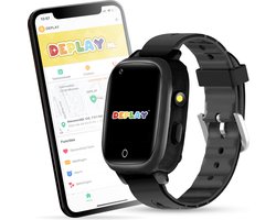 DEPLAY 4G KidsWatch - Smartwatch Kinderen - GPS Tracker - Smartwatch Kind - Hartslag en Bloeddrukmeter - Videobellen - Camera - GPS Horloge Kind - Kinder Smartwatch - Incl. simkaart en E-Book - Zwart