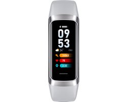 DrPhone ActiFit - 1.1'' AMOLED Scherm - Extra Lichte Activiteiten Tracker - Horloge met 25 Sportmodi - Zilver