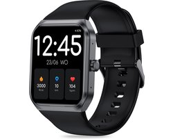 FITAGE Smartwatch - Smartwatches - Stappenteller - Sporthorloge - Smart watch - Activity Tracker - Dames en Heren - Zwart