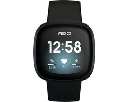 Fitbit Versa 3 - Smartwatch heren en dames - Zwart