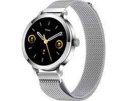 Fitgreat Crystal - Smartwatch - Smartwatch Dames - Heren& Kinderen- Zilver staal