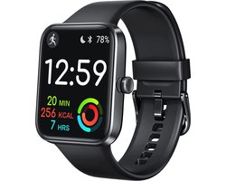 FITNOVA Smartwatch Dames & Heren - Horloge met stappenteller - Geschikt voor IOS, Smartwatch Android en HarmonyOS - Zwart