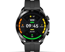 FlinQ Smartwatch Spectrum - AMOLED scherm - Smartwatch dames & heren - Smartwatch android - Smartwatch kinderen - 45mm - Zwart