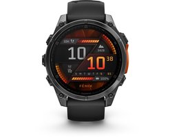 Garmin fēnix 8 - 47mm - AMOLED Multisport Smartwatch - 100+ sport-apps - LED Zaklamp - Microfoon en speaker - 10ATM Waterdicht - tot 16 dagen batterij - Donkergrijs/zwart