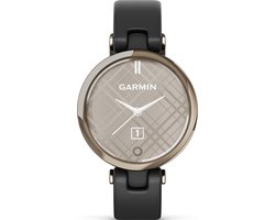 Garmin Lily, Cream Gold Bezel with Black case - Italian Leather Band