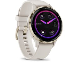 Garmin Venu 3s - Smartwatch - Sporthorloge - AMOLED-Scherm - 10 dagen batterij - Spraakassistent - Muziek - Garmin Pay- Slaapcoaching - Ivory