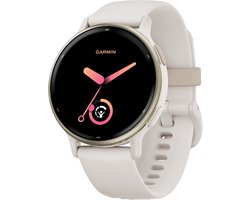 Garmin Vivoactive 5 Music - Smartwatch – Sporthorloge - AMOLED-Scherm -11 dagen batterij - Sportapps 30+ - Meditatie - Garmin Pay – Slaapcoaching - Ivory/Cream Gold