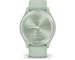 Garmin Vivomove Sport Hybrid smartwatch - Echte wijzers - Verborgen touchscreen - Connected GPS - Cool mint/ Zilver