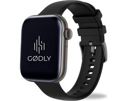 GØDLY® 45 Premium Smartwatch - Smartwatch Heren - Smartwatch Dames - 12 Maanden Garantie - Zwart