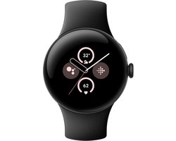 Google Pixel Watch 2 - Zwart - Met GPS - Hartslagmonitor - Stressmanagement - Zwarte Siliconenband