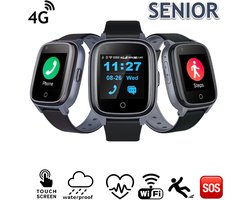 GPS Horloge Senior Health - persoonlijk alarm - alarm horloge ouderen - valdetectie - SOS alarm - Live tracking - medicatie herinnering - (video)bellen - hartslag & bloeddruk - SpO2 - alzheimer - dementie - geen abonnement